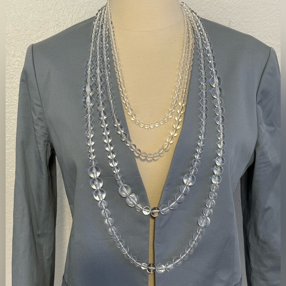 Natasha Couture Clear Multi Beaded Necklace